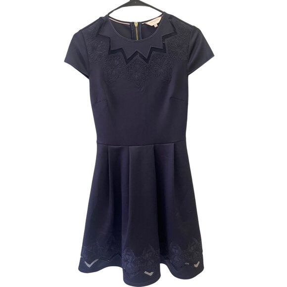 Ted Baker London Deep Navy Cheskka Skater Dress size 1 (4) NWT - Picture 3 of 4